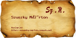 Szuszky Márton névjegykártya