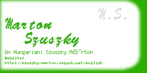 marton szuszky business card